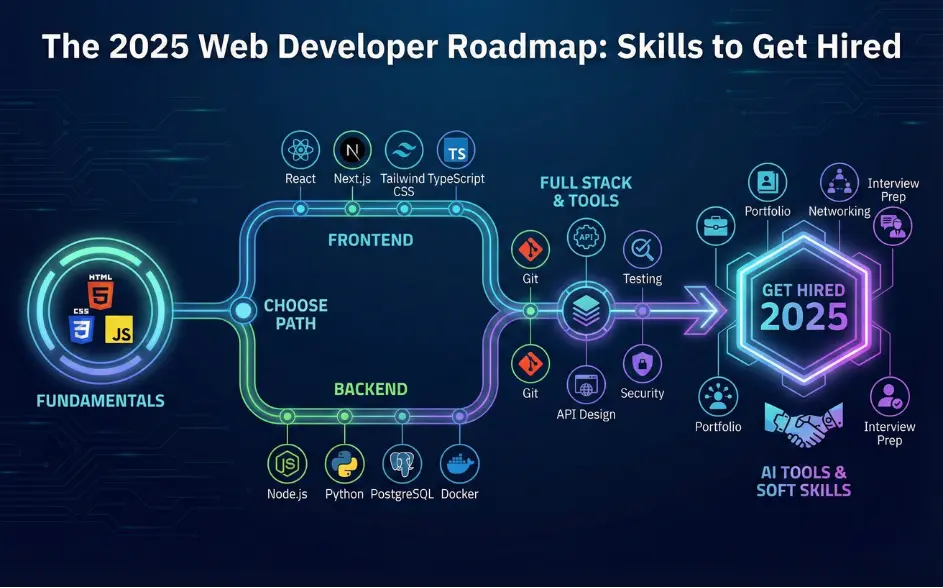 The 2025 Web Developer Roadmap: Skills to Get Hired